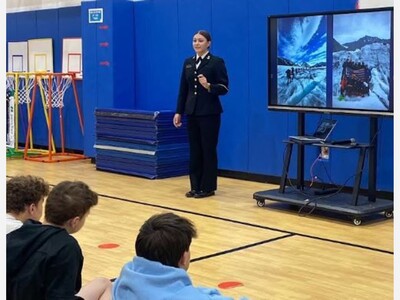 Midshipman Returns to Charter School